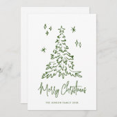 手描きファンキー落書きレトロクリスマス シーズンカード (正面/裏面)