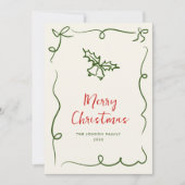 手描きファンキー落書きレトロクリスマス シーズンカード (正面)