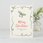 手描きファンキー落書きレトロクリスマス シーズンカード (スタンド正面)