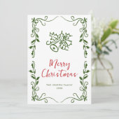 手描きファンキー落書きレトロクリスマス シーズンカード (スタンド正面)