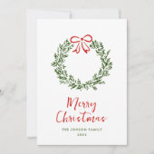 手描きファンキー落書きレトロクリスマス シーズンカード (正面)