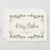 手描きファンキー落書きレトロクリスマス シーズンカード (正面)