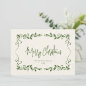 手描きファンキー落書きレトロクリスマス シーズンカード (スタンド正面)