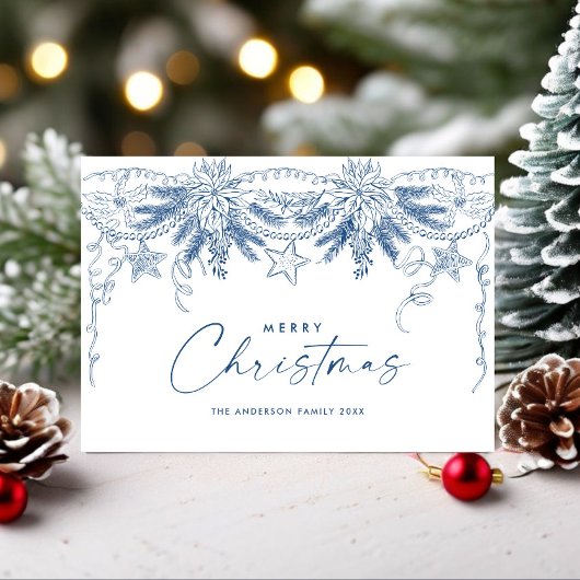 手描きファンキー落書きレトロクリスマス シーズンカード