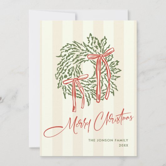 手描きファンキー落書きレトロクリスマス シーズンカード (正面)