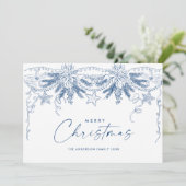 手描きファンキー落書きレトロクリスマス シーズンカード (スタンド正面)