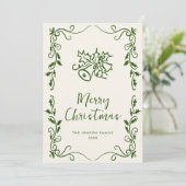 手描きファンキー落書きレトロクリスマス シーズンカード (スタンド正面)