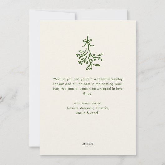 手描きファンキー落書きレトロクリスマス シーズンカード (裏面)