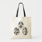 手描きファンシーイースターエッグラインスケッチ トートバッグ (正面)