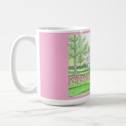 手描きファームピンク15oz mug コーヒーマグカップ (左)