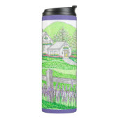 手描きファームラベンダー熱タンブラー タンブラー (回転左)