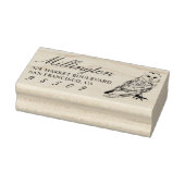 手描きフクロウファミリー名スクリプト差出人住所 ラバースタンプ (スタンプ)