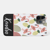 手描きフラミンゴの夏の落書き Case-Mate iPhoneケース (裏面(横))