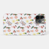 手描きフラミンゴの夏の落書き Case-Mate iPhoneケース (裏面(横))