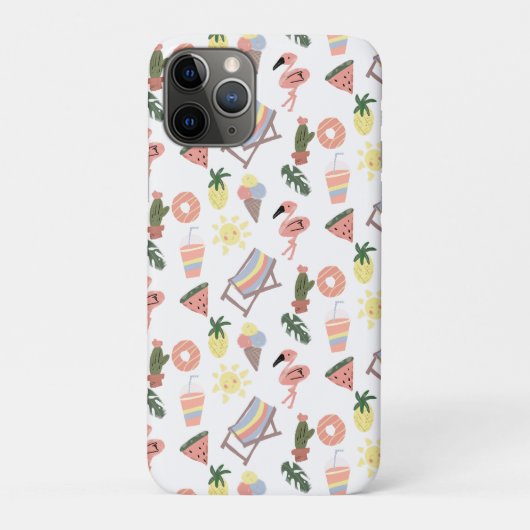 手描きフラミンゴの夏の落書き Case-Mate iPhoneケース (裏)