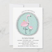 手描きフラミンゴベビーシャワー招待状 招待状 (正面)