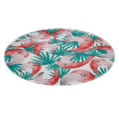 手描きフラミンゴ：水色のシームレスなパターン。 カッティングボード (角)