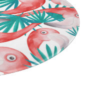 手描きフラミンゴ：水色のシームレスなパターン。 カッティングボード (角)