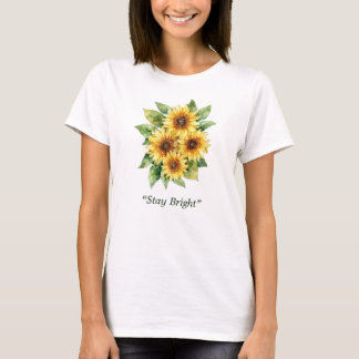手描きフラワーの夏デザイン Tシャツ