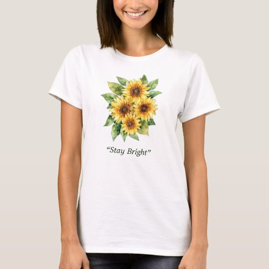 手描きフラワーの夏デザイン Tシャツ (正面)