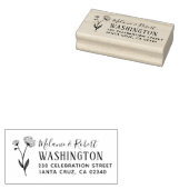 手描きフラワーカスタムウェディング差出人住所 ラバースタンプ (押印)