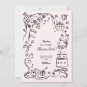 手描きフラワーガール提案カード 招待状 (正面)