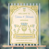 手描きフラワーシードパケットデザインウェルカムサイン アクリルサイン (ニュートラル)