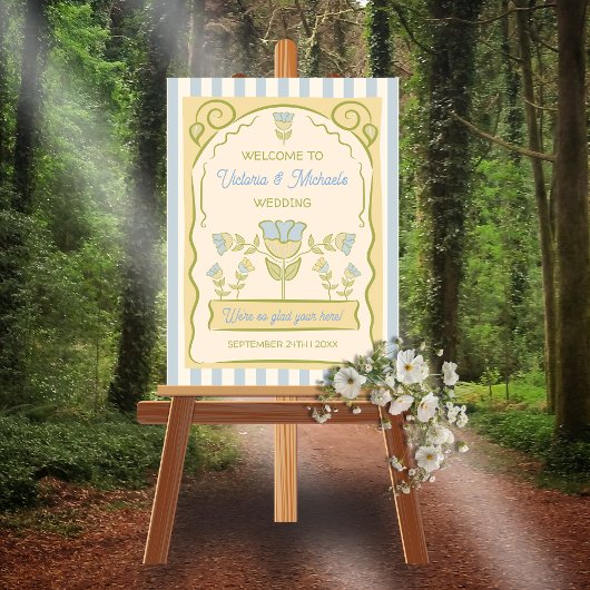 手描きフラワーシードパケットデザインウェルカムサイン ポスター