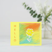 手描きフラワーハローハガキ ポストカード (スタンド正面)