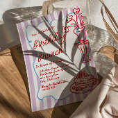 手描きフラワーパンケーキおもしろい誕生日ブランチ 招待状