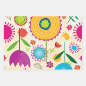 手描きフラワーフラットシートラッピング紙 ラッピングペーパーシート (正面)