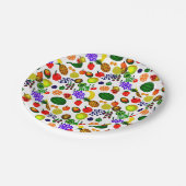 手描きフルーツメドレー模様 ペーパープレート (アングル)