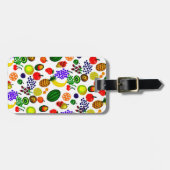 手描きフルーツメドレー模様 ラゲッジタグ (正面横)