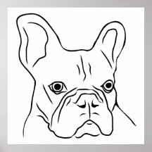 手描きフレンチブルドッグの顔