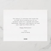 手描きフレームのハロウィーンカード お菓子をくれなきゃイタズラしちゃうよ！ 箔シーズンカード (裏面)