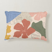 手描きフローラのシームレスなパターン、クリエイティブのコラグ アクセントクッション (裏面)