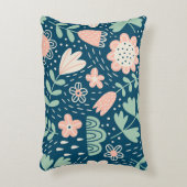 手描きフローラのステッチ生地。船員模様  アクセントクッション (正面(垂直))