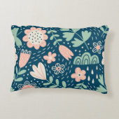 手描きフローラのステッチ生地。船員模様  アクセントクッション (裏面)