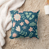 手描きフローラのステッチ生地。船員模様  クッション (ブランケット)