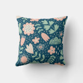 手描きフローラのステッチ生地。船員模様  クッション (裏面)