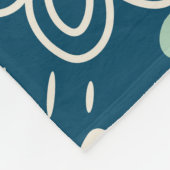 手描きフローラのステッチ生地。船員模様  フリースブランケット (角)