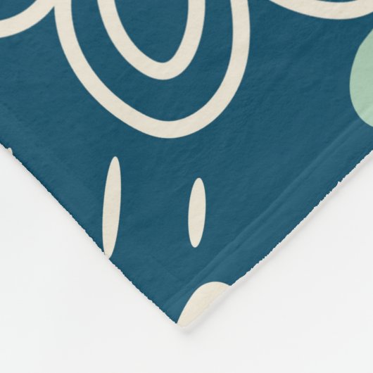 手描きフローラのステッチ生地。船員模様 フリースブランケット (角)