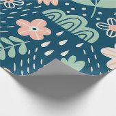 手描きフローラのステッチ生地。船員模様  ラッピングペーパー (角)