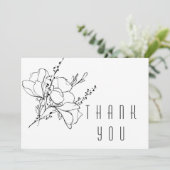手描きフローラスプレー葬儀ありがとう サンキューカード (スタンド正面)