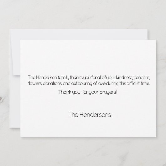 手描きフローラスプレー葬儀ありがとう サンキューカード (裏面)