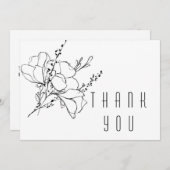 手描きフローラスプレー葬儀ありがとう サンキューカード (正面/裏面)