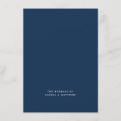 手描きフローラネイビーブルーモノグラム結婚クレスト メニュー (裏面)