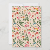 手描きフローラバードビーズボタニカル誕生日 招待状 (裏面)