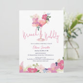 手描きフローラブランチと泡立ちブライダルシャワー 招待状 (スタンド正面)