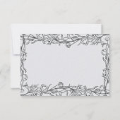 手描きフローラボタニカルブルーグレイ結婚ズ 出欠カード (裏面)